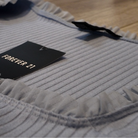 Forever 21 Periwinkle Ribbed Knit Square Neck Pullover Dress L HOCO Lagenlook - Picture 6 of 12